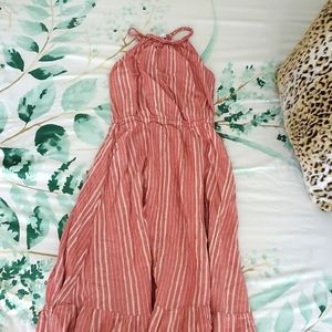 Old Navy Pink and White Stripped Long Dress